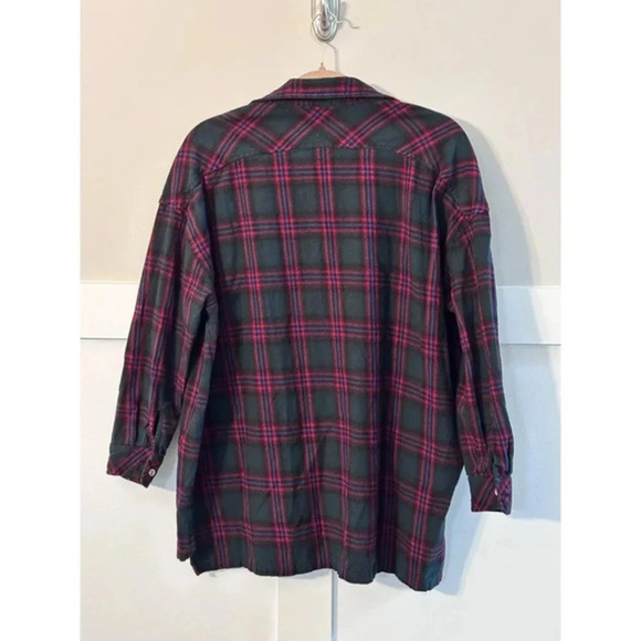 Women's‎ Lovers + Friends Shirt, XS, Green Plaid - Picture 6 of 8